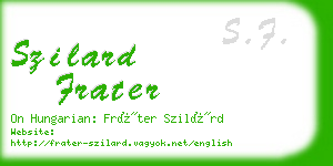 szilard frater business card